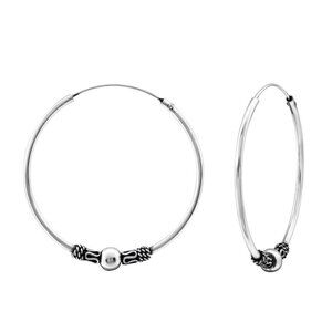 Sterling Silver Bali Hoops 30mm